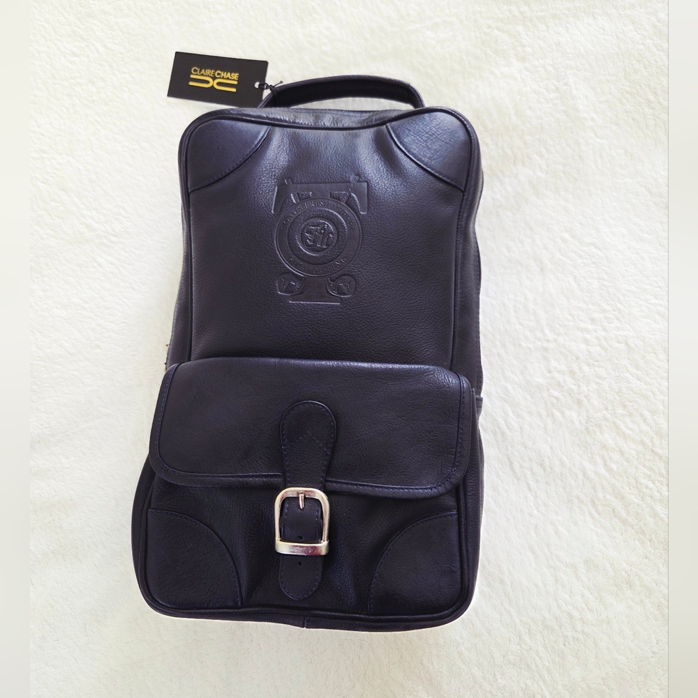 New!!! Claire Chase ✨️ Navy Leather PGA Golf Men's Shoe Bag